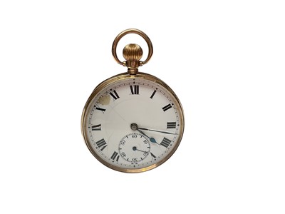 Lot 213 - 1920s 9ct gold cased pocket watch