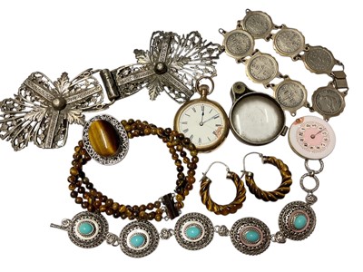 Lot 222 - Group of vintage costume jewellery, bijouterie and watches