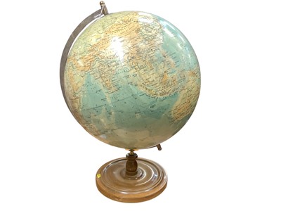 Lot 2981 - Vintage Philips' 19 Inch Terristrial Globe on turned wood stand.