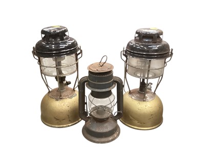 Lot 3053 - Three vintage Tilley paraffin lamps.