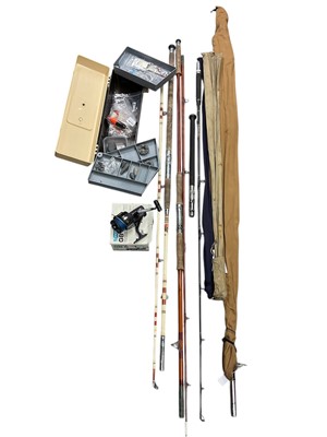 Lot 3102 - Group of various fishing rods, reels and related items.