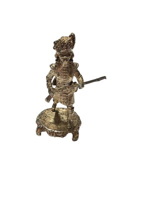 Lot 216 - Contemporary silver model of a Scottish solider, (London 1975), all at 2.1ozs, 6.8cm in overall height.