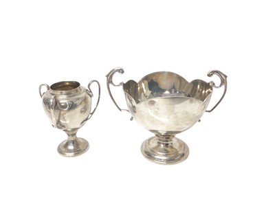 Lot 221 - George V silver miniature vase (Birmingham 1910), together with a silver two handled dish (Birmingham 1936), all at 4.7ozs.