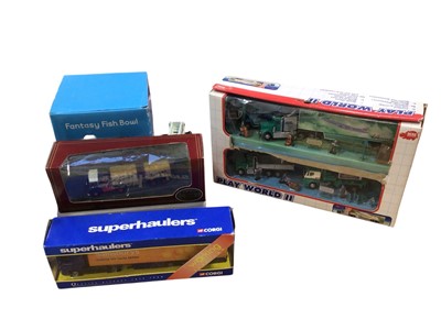 Lot 5085 - Group of toys including boxed trucks, toy cars etc