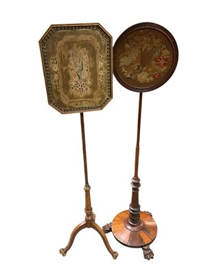 Lot 1341 - Two Regency mahogaby pole screens