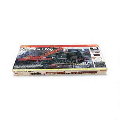 Lot 2111 - Hornby OO Gauge Permanent Way electric train set including 0-6-2 BR black Class N2 tank engine, 75 Ton Operating Breakdown Crane, Vent Van & Brake Coach, plus accessories, boxed R1029 (1)