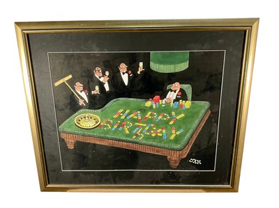 Lot 187 - Jak (1927-1997) two original cartoons, Happy Birthday and Birthday Cake, both signed