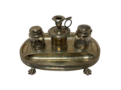 Lot 251 - Victorian silver inkstand