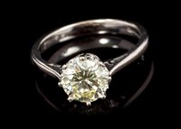 Lot 545 - Diamond single stone ring with a brilliant cut...