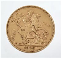 Lot 549 - Victorian gold sovereign - 1876