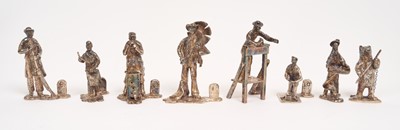 Lot 302 - Eight contemporary cast silver menu holders