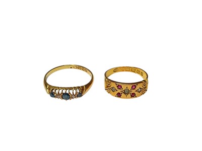 Lot 267 - Two 18ct gold gem set rings