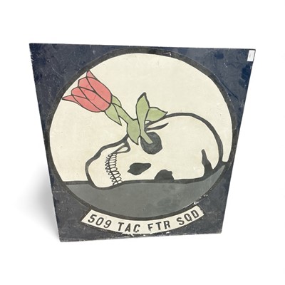 Lot 785 - American 509th Tactical Fighter Squadron painted sign, 89 x 77cm