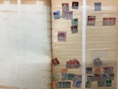 Lot 1163 - Stamps stockbook & stockcards containing used 1840 1d black, 1d imperfs and plate No's, surface printed, 1887 & 1902 definitives (with duplication)