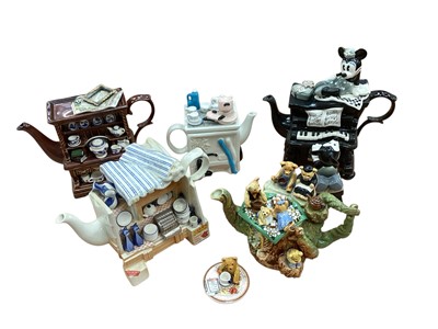Lot 2360 - Ten Paul Cardew limited edition novety teapots including Disney Showcase Mickey Piano and Teddy Bears Picnic, all boxed