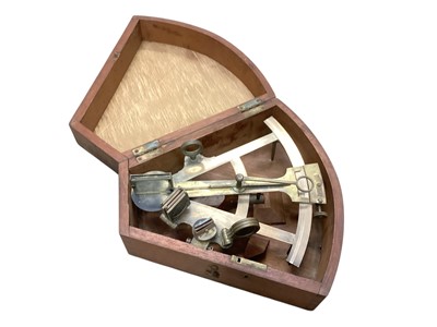 Lot 3014 - Late 19th / early 20th century brass sextant by Stebbing of Southampton, in a mahogany case.