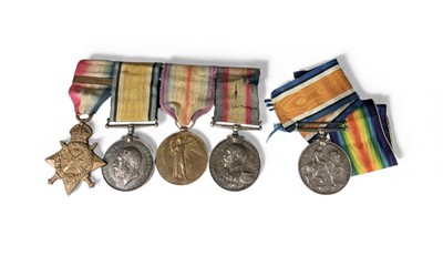 Lot 807 - First World War 1914 'Mons Star' group comprising 1914 Star with 5th Aug. - 22nd. Nov. 1914 clasp named to L8 / 2131 F. Chambers. A.B. R.N.V.R. Hawke. BTTN. R.N.D.