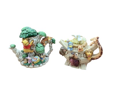 Lot 2362 - Five Paul Cardew limited edition teapots - Summer Pooh, Fantasia Ark, Winnie the Pooh Birthday Cake, Minnie Dressing Table and Mobile Gnomes, all boxed