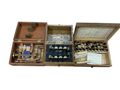 Lot 3030 - Vintage B.D.H. Spot test outfit in case, together with two other cased sets of testing equipment, (3).