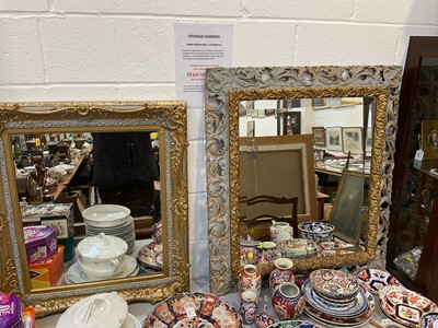 Lot 5270 - Ornate gilt framed bevelled wall mirror 96 x 83cm and another all mirror (2)