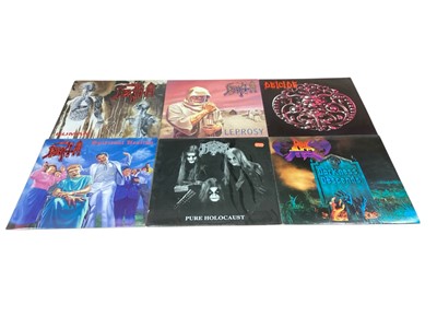 Lot 2704 - Collection of 50 plus Heavy Metal LPs including Annihilator, Exhorder, Exodus, Obituary, Sepultura, Anthrax, Black Sabbath, Celtic Frost, Warlock, Iron Maidsen, Kreator, Candlemass and Goatloard...