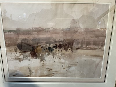 Lot 5280 - Dudley Hardy R.I. Watercolour, river view with windmill, signed and sundry pictures