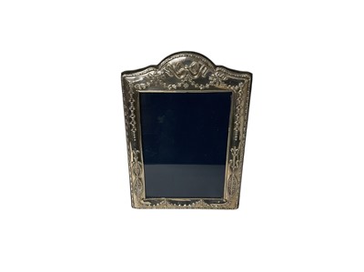 Lot 179 - Silver photograph frame (Sheffield 1992) of rectangular form and easel support, 24cm x 16.5cm overall