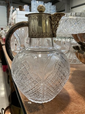 Lot 5181 - Victorian silver plated and cut glass claret jug and other plated ware