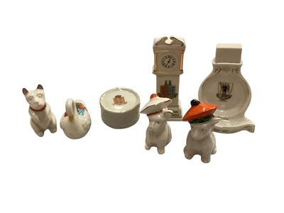 Lot 2366 - Five boxes of assorted crested ware to include Carlton China, W. H. Goss and Shelley (5 boxes).