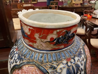 Lot 34 - Large pair of 19th century Japanese Imari vases and cover