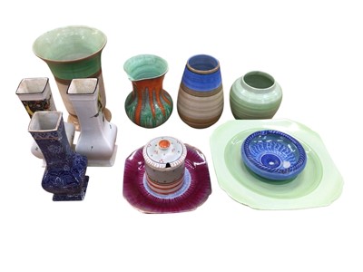 Lot 2370 - Collection of Art Deco Shelley ceramics to include vases, comport and jugs, (1 box).
