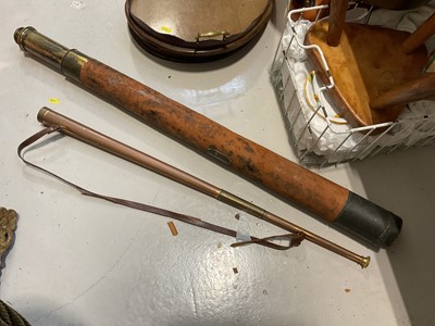 Lot 5153 - Victorian Officers telescope by Negretti and Zambra and a horn (2)