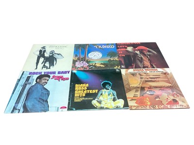 Lot 2715 - Vintage case of LP records and 12" singles including Fleetwood Mac, Stevie Wonder, Dusty Springfield, Diana Ross, Donna Summer, Sister Sledge, The Stylistics, Van McCoy, Chic, Barry White, Georg...