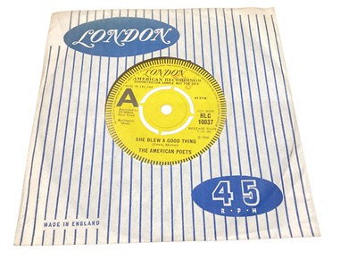 Lot 2718 - Ultra rare copy of The American Poets 'She Blew a Good Thing' demo single - London HLC 10037. Some scuffs to both sides. Graded as Good