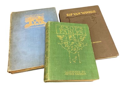 Lot 1510 - Three Arthur Rackham illustrated books - Rip Van Winkle, Aesops Fables and Some British Ballads