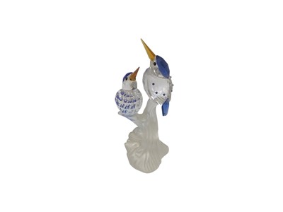 Lot 2376 - Swarovski Crystal Malachite Kingfishers, boxed