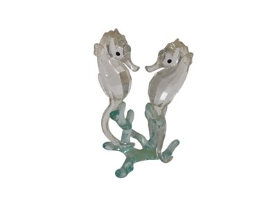 Lot 2377 - Swarovski Crystal pair of small Seahorses, boxed