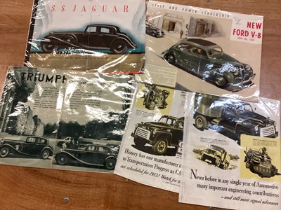 Lot 1254 - Selection of various ephemera including menus, theatre interest, political, hand drawn dress designs, magazines, auto poster, bookmarks etc.