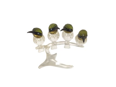 Lot 2379 - Swarovski Crystal Bee-eaters on a brach, boxed