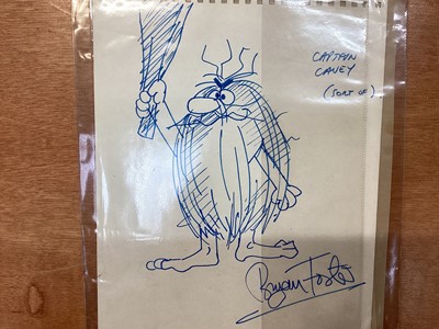 Lot 1255 - Valiant comic - original pen and ink artwork. original Captain Caveman drawing by Bryan Foster, other original illustration and advertising artworks