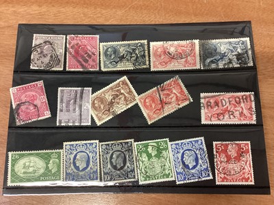 Lot 1259 - Stamps GB selection in large blue container including GB 1951 Festival high values mint 1939 high values mint QV to 5/- used GV and GVI to 10/- plus some world issues