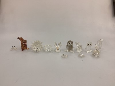 Lot 2387 - Group of 33 Swarovski Crystal items including an Elephant, Christmas related items, small animals etc