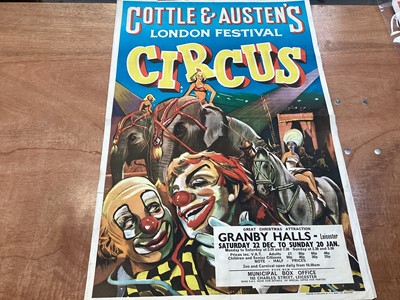 Lot 1271 - Circus posters Chipperfields 'Trowbridge', 'Salisbury', 'Bromsgrove', Sir Robert Fossetts 'Woking' Cuttle and Austens 'Granby Halls' (5)