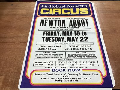 Lot 1274 - Circus posters Sir Robert Fossetts 'Newton Abbot', Oxford, Robert Brothers 'Leyton', 'Wembley', Gerry Cottles (no venue) (5)