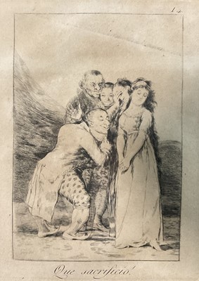 Lot 1160 - Francesco de Goya (1746-1828) etching - Que Sacrificial, plate 14 from: Los Caprichos