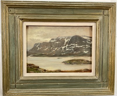 Lot 2 - 19/20th century oil on board, Norway, signed indistinctly 'Robert-', inscribed verso, 16.5cm x 23cm, framed