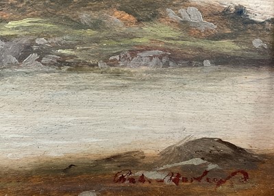 Lot 2 - 19/20th century oil on board, Norway, signed indistinctly 'Robert-', inscribed verso, 16.5cm x 23cm, framed