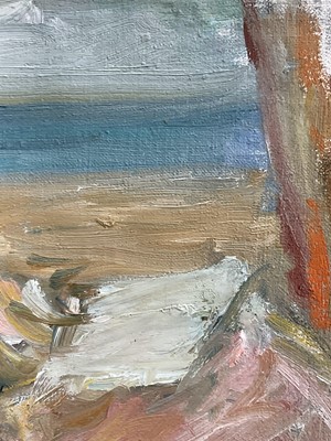 Lot 33 - Sophia Wysocka (1915-2008) oil on paper, The Window Seat, titled verso, 12cm x 19cm, in glazed frame