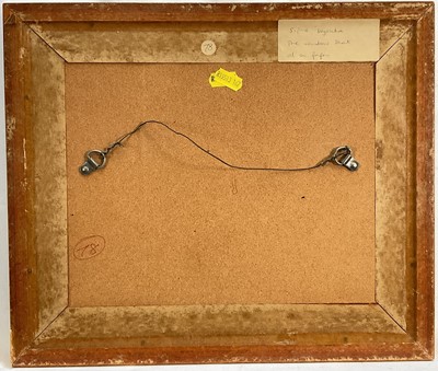 Lot 33 - Sophia Wysocka (1915-2008) oil on paper, The Window Seat, titled verso, 12cm x 19cm, in glazed frame