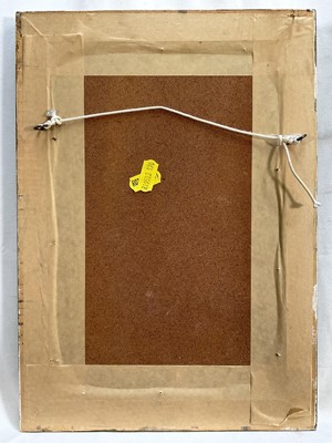 Lot 30 - 20th century pen and ink sketch, figure in cloak, 17cm x 8.5cm, glazed frame